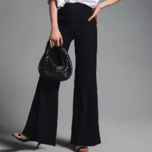 Size 8 The Naomi Wide-Leg Flare Pants by Maeve (Black) - Picture 1 of 3